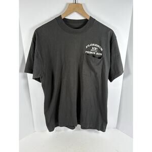 Florence Prison Run 13th Annual Biker T Shirt Men XL Black Pocket Tee Motorcycle